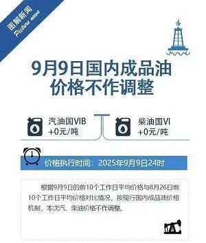 9月10日油价调整最新消息：本轮油价不做调整