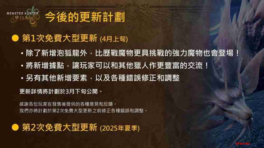 《怪物猎人荒野》第一次免费大型更新四月登场 新增「据点」让玩家与其他猎人交流