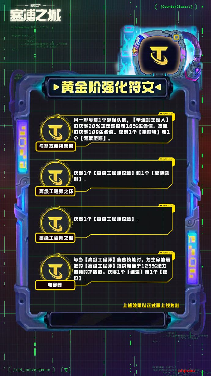 云顶之弈S14黄金阶强化符文介绍 云顶之弈S14黄金阶强化符文一览