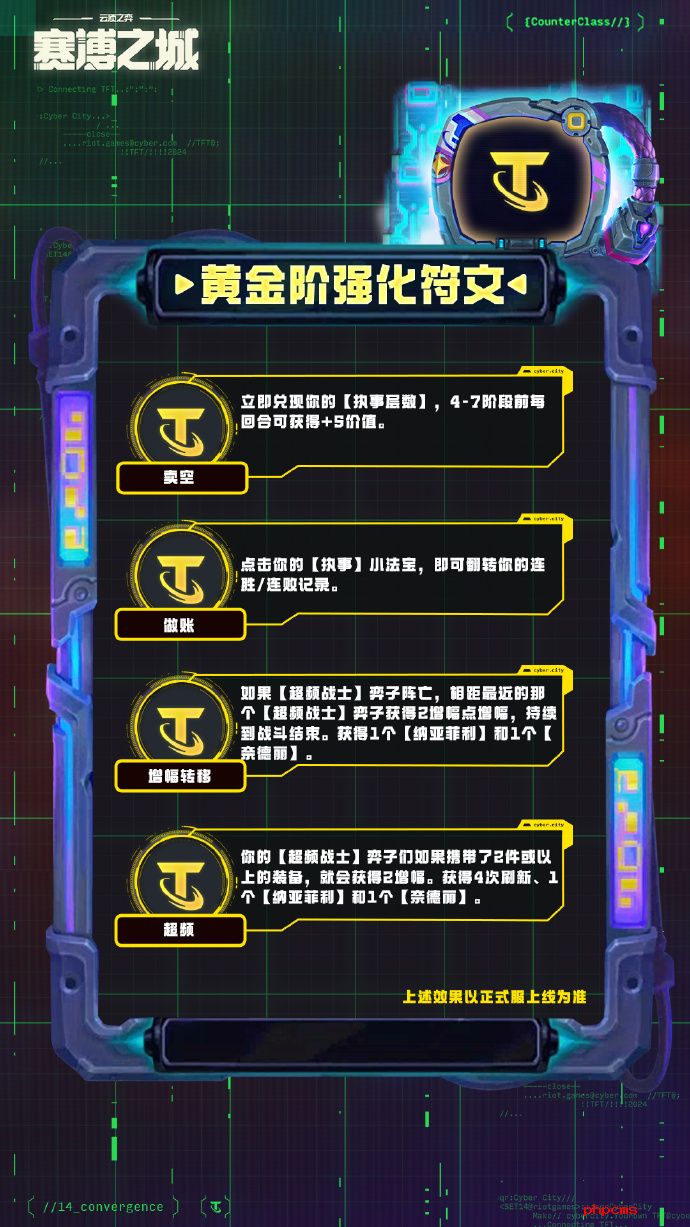 云顶之弈S14黄金阶强化符文介绍 云顶之弈S14黄金阶强化符文一览