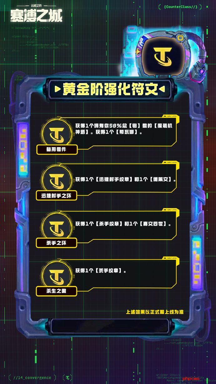 云顶之弈S14黄金阶强化符文介绍 云顶之弈S14黄金阶强化符文一览