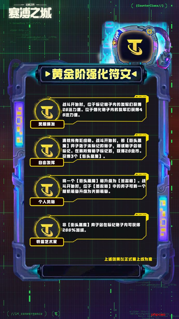 云顶之弈S14黄金阶强化符文介绍 云顶之弈S14黄金阶强化符文一览