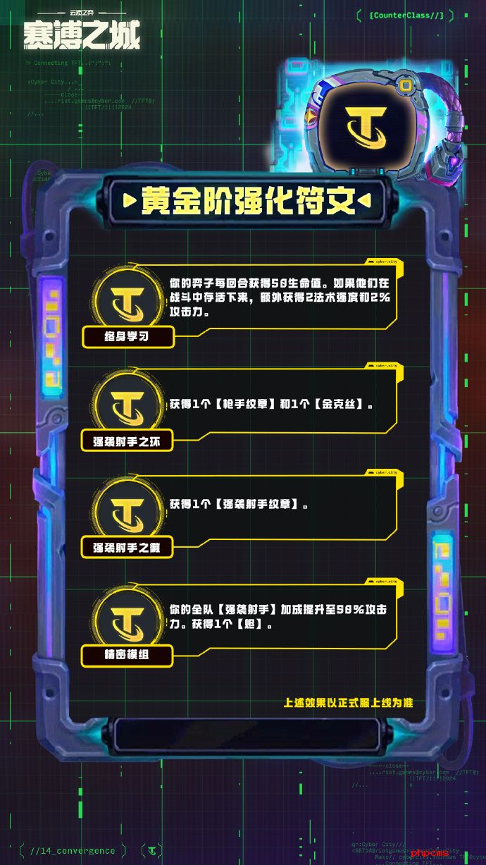 云顶之弈S14黄金阶强化符文介绍 云顶之弈S14黄金阶强化符文一览