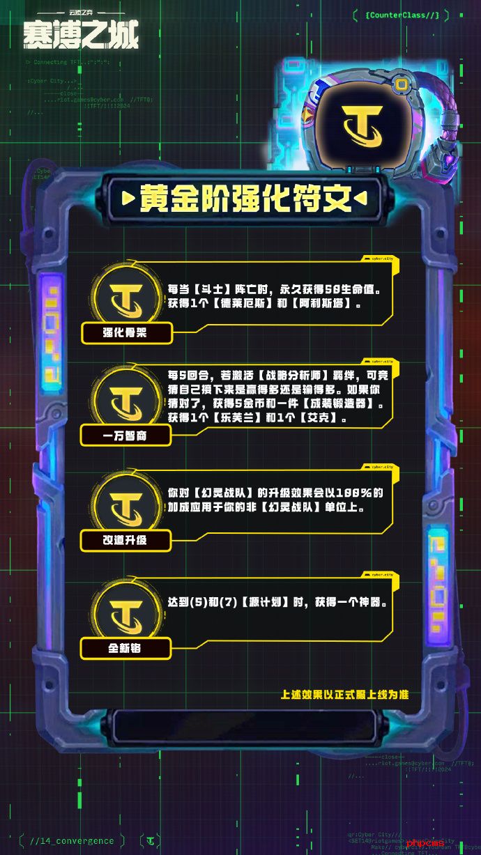 云顶之弈S14黄金阶强化符文介绍 云顶之弈S14黄金阶强化符文一览
