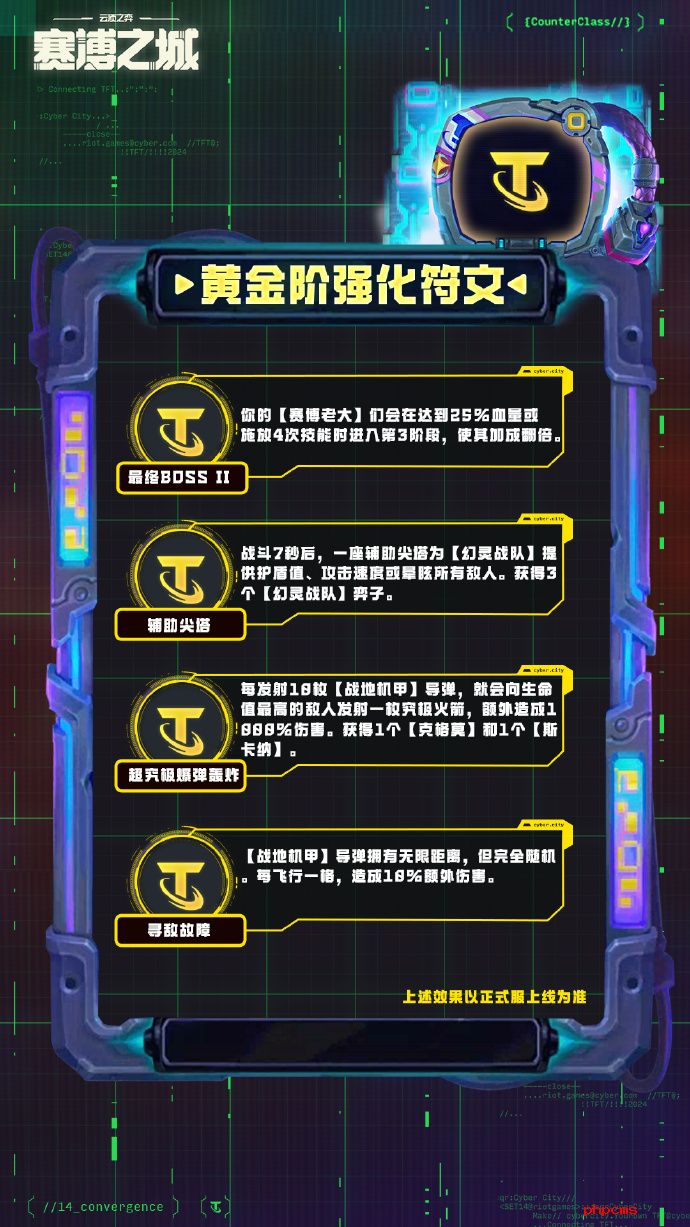 云顶之弈S14黄金阶强化符文介绍 云顶之弈S14黄金阶强化符文一览