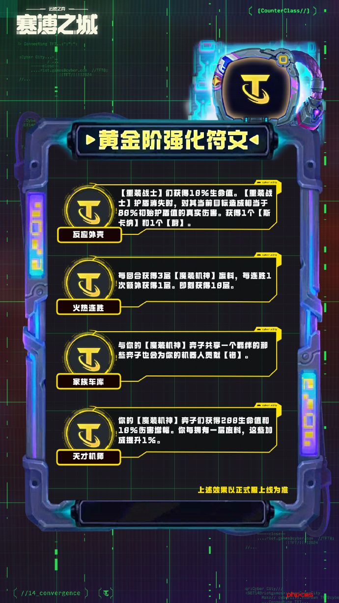 云顶之弈S14黄金阶强化符文介绍 云顶之弈S14黄金阶强化符文一览