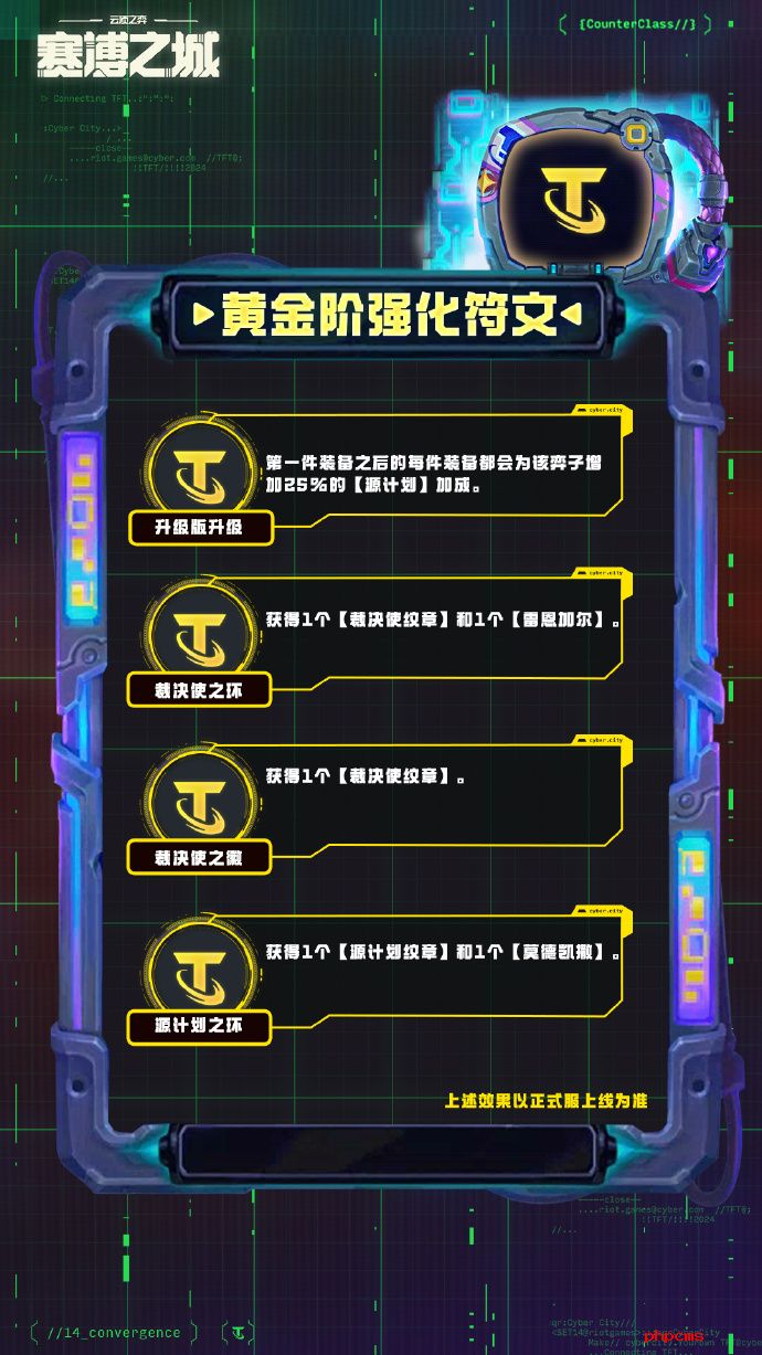 云顶之弈S14黄金阶强化符文介绍 云顶之弈S14黄金阶强化符文一览