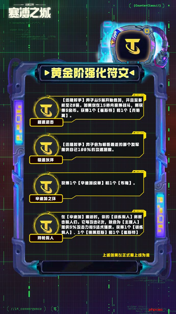 云顶之弈S14黄金阶强化符文介绍 云顶之弈S14黄金阶强化符文一览