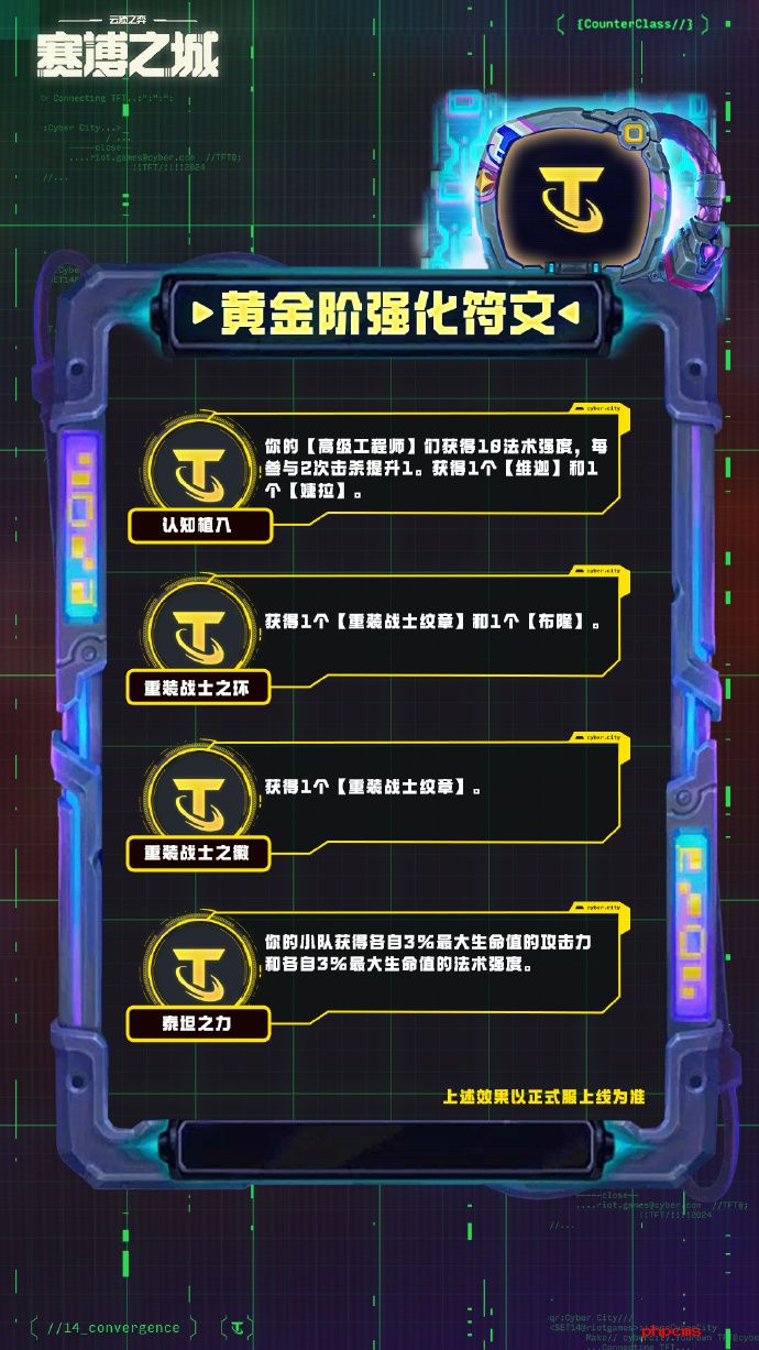 云顶之弈S14黄金阶强化符文介绍 云顶之弈S14黄金阶强化符文一览