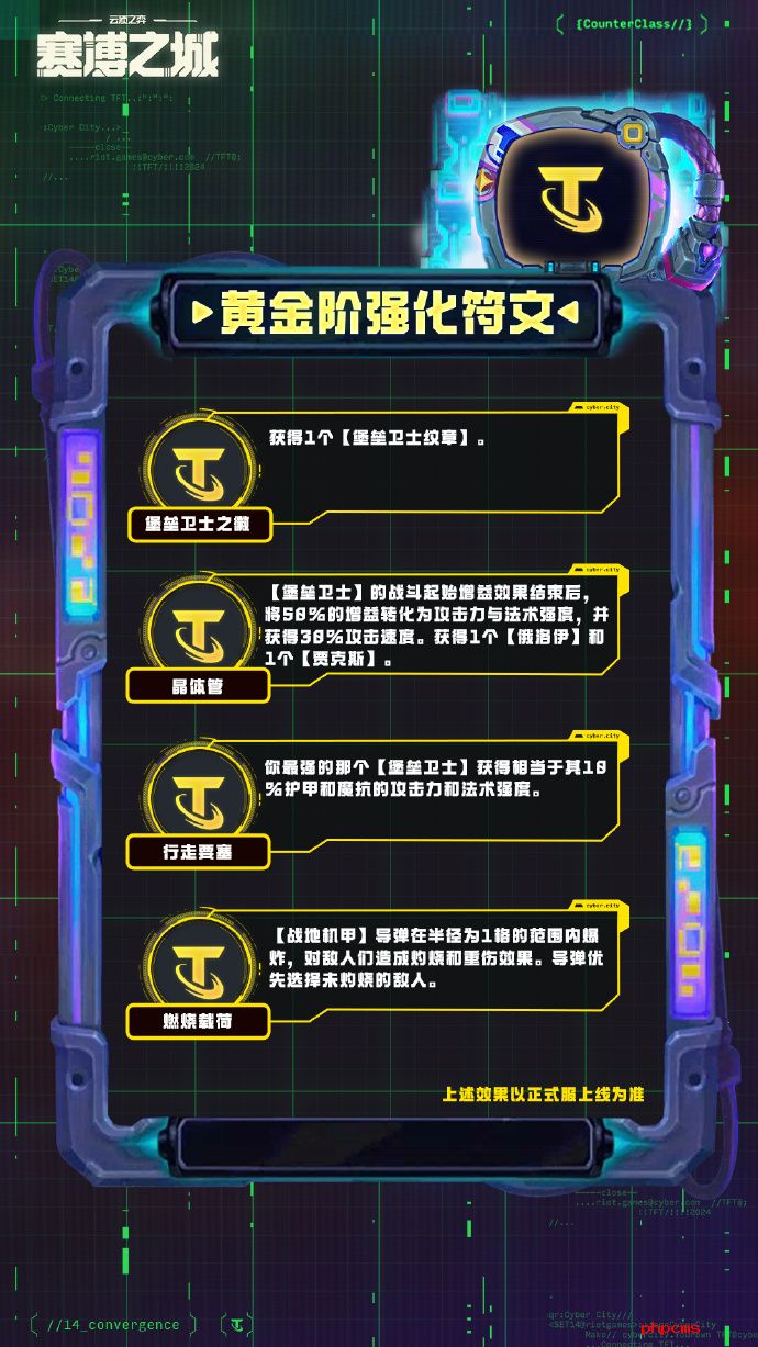 云顶之弈S14黄金阶强化符文介绍 云顶之弈S14黄金阶强化符文一览