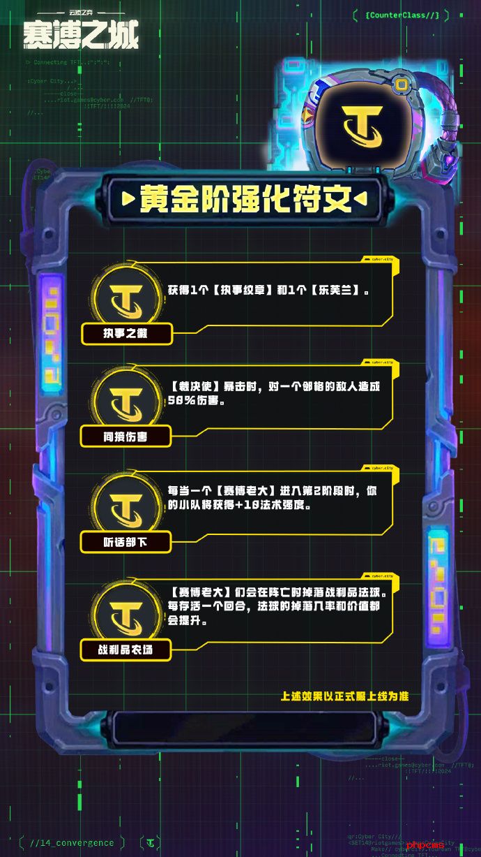 云顶之弈S14黄金阶强化符文介绍 云顶之弈S14黄金阶强化符文一览